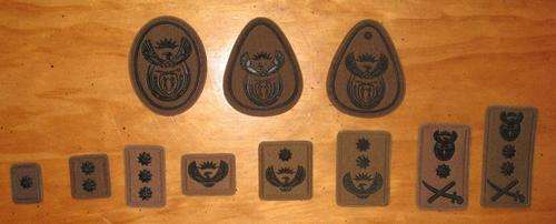 SOUTH AFRICAN NATIONAL DEFENCE FORCE collar rank insignia (Army)