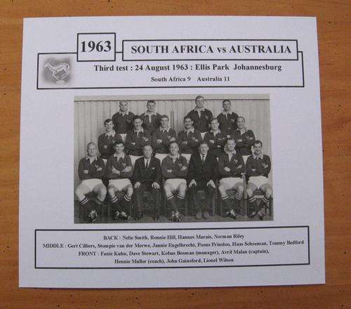 SOUTH AFRICA vs AUSTRALIA - 1963 third test at Ellis Park in Johannesburg