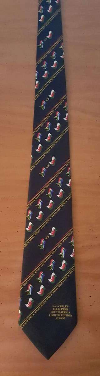 Rugby tie (limited edition)  : SOUTH AFRICA vs WALES - ELLISPARK - 02/09/1995