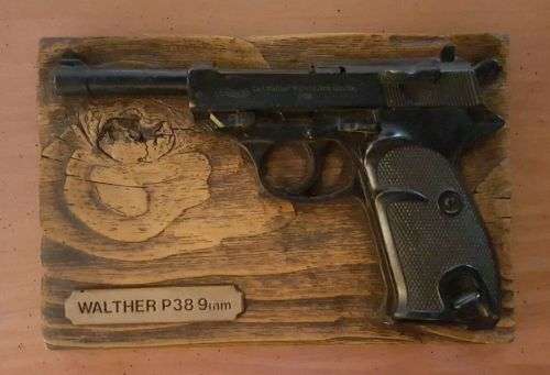 WALTHER P38  9mm wall mount plaque - made from polyurethane resin