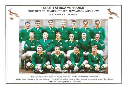 SOUTH AFRICA vs FRANCE -  fourth test 1967 at Newlands in Cape Town