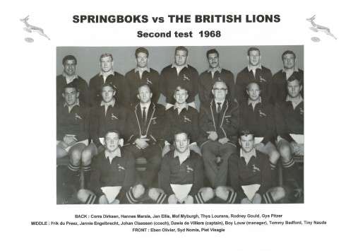 SPRINGBOKS vs THE BRITISH LIONS  - second test 1968 at the Boet Erasmus Stadium in Port Elizabeth