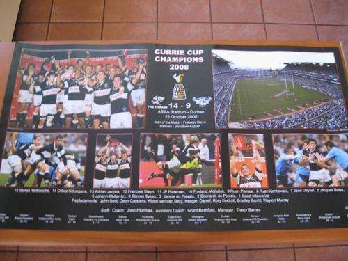 Poster of the Sharks' 2008 Currie Cup victory