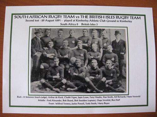 Gloss photo of the South African rugby team - 1891 - against the British Isles team