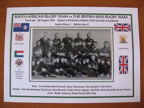 Gloss photo of the South African rugby team - third test 1896 against the British team in Kimberley