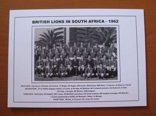 Gloss photo of the British Lions touring team to South Africa - 1962