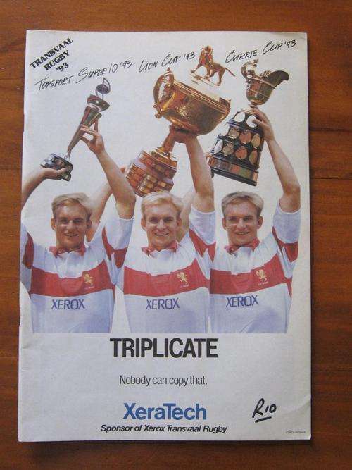 TRANSVALL RUGBY 1993 - pictorial record of the Transvaal rugby team's achievements during 1993
