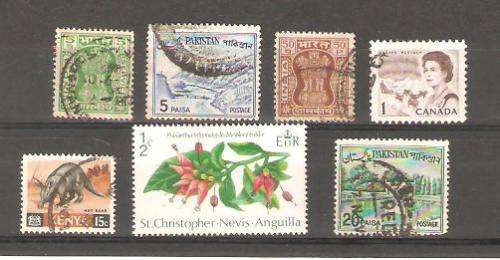 Pakistan Kenya Canada St Kitts Nevis India Used and hinged