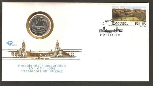 1994 Mandela Inauguration with R5 coin