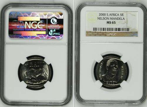2000 MANDELA R5 COINS (NGC) MS65