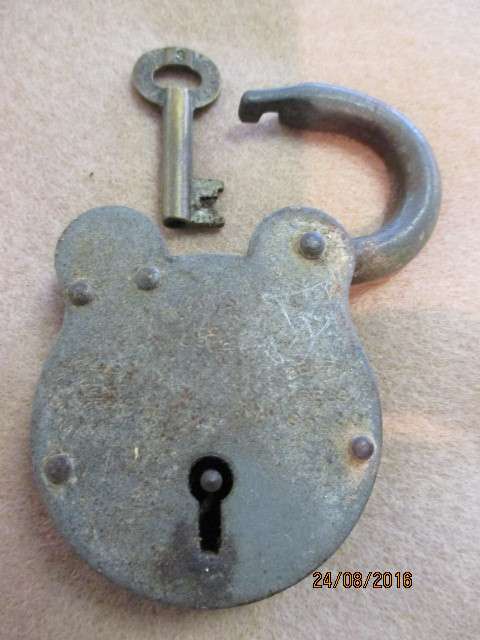 Antique padlock with key