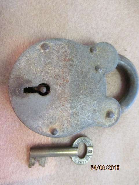 Antique padlock with key