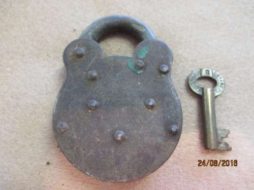 Antique padlock with key