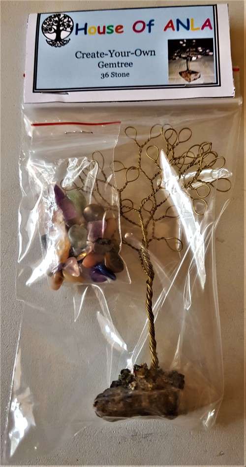 Make Your Own Gem Tree Kit - 36 stone - including tree sculpture and gemstones