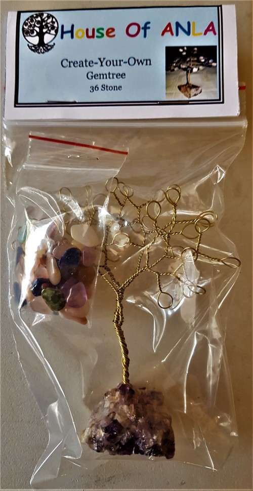 Make Your Own Gem Tree Kit - 36 stone - including tree sculpture and gemstones
