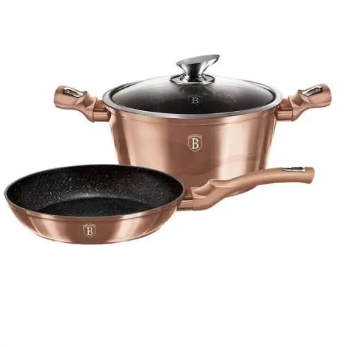 Berlinger Haus Fry Pan Set | 3 Piece | Rose Gold
