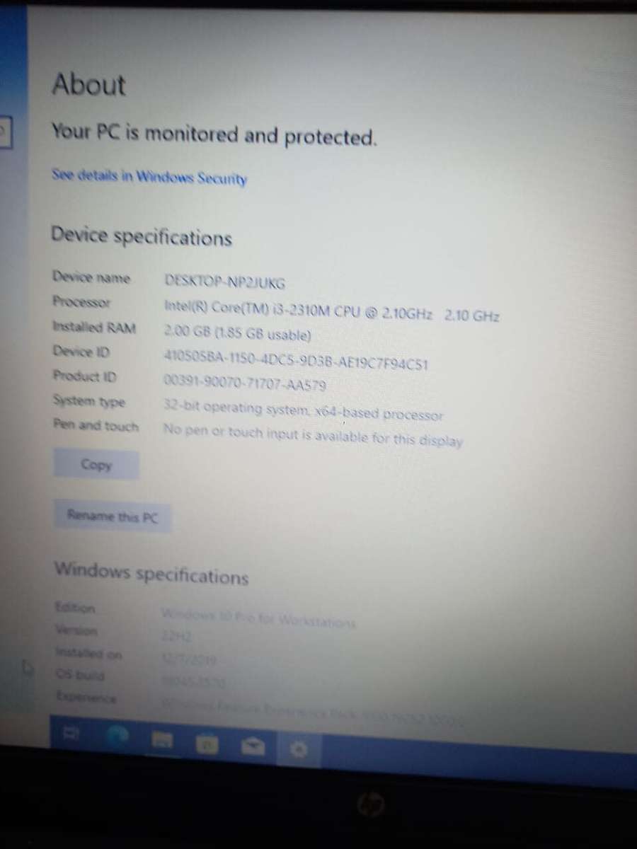 2 x laptops TOSHIBA AND HP 630