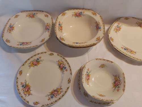 MIX SET OF 9 - Ivory ware & Royal ware -John Maddock & Sons (made in England )