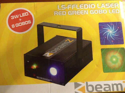 Beamz red green gobo laser with blue LED party light