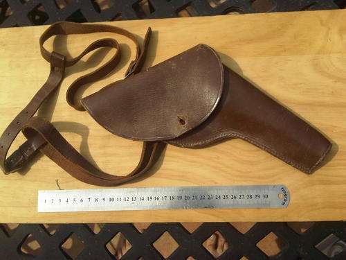 Webley revolver leather shoulder holster, Original