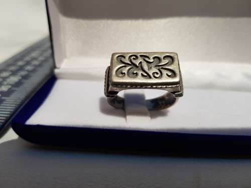 Silver 925 Mens Wedding ring Greek pattern 10,8g