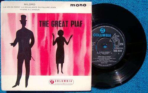 EDITH PIAF - SEG 8220 - THE GREAT PIAF - EP in Picture Sleeve