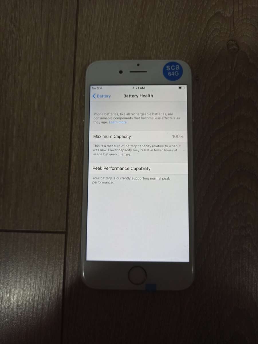 IPHONE 6 128GB SILVER, 100% BATTERY HEALTH!!!