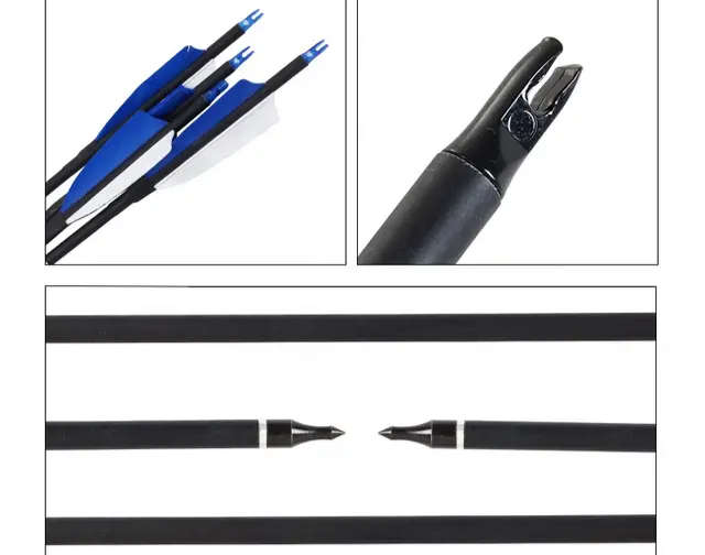 15 PACK 7.8MM CARBON TURKISH FEATHER HUNTING ARROWS