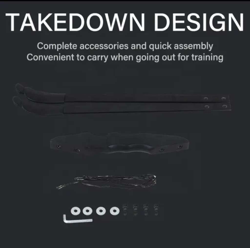 WOODEN TAKEDOWN RECURVE BOW WITH FREE ACCESSORIES