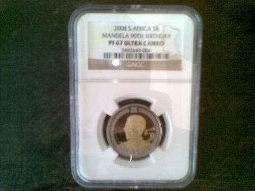 Very Rare "PRESTIGE SET" Mandela 90th Birthday R5 NGC PF67 Ultra Cameo + 90th Birthday R5 NGC MS67