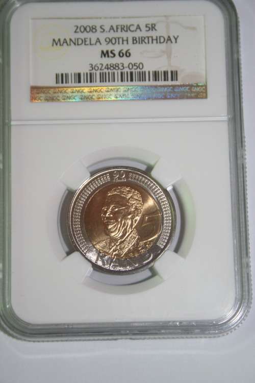 Mandela R5 Birthday coin MS 66