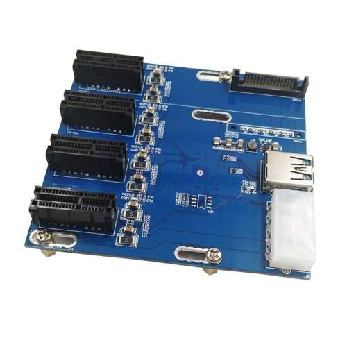 PCI-e riser 1 to 4 GPU expander card