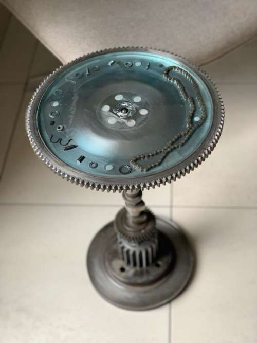Aqua Blue Side Table -steampunk style