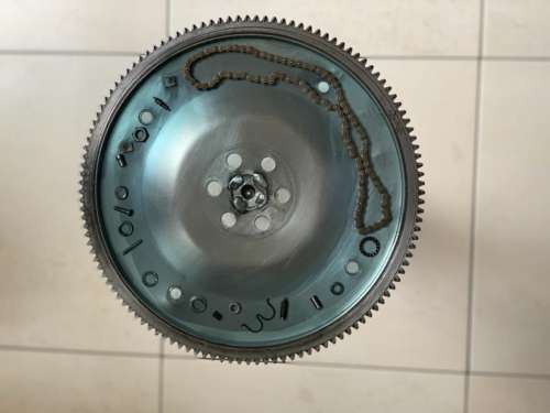 Aqua Blue Side Table -steampunk style