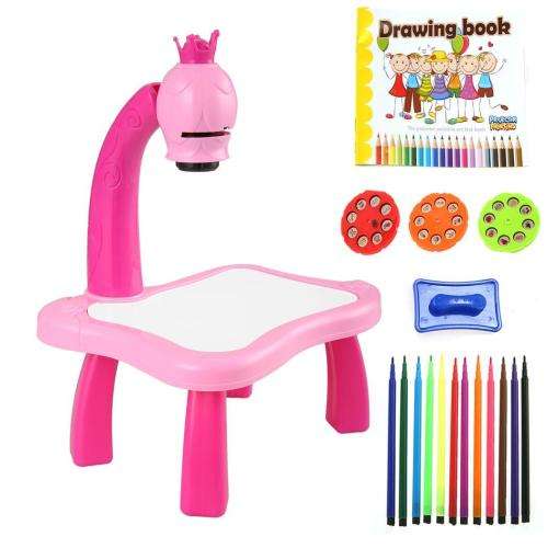 KIDS MULTI FUNCTIONAL EDUCATIONALLY DRAWING PAINTING TOY PROJECTOR LEARNING DRAWING DESK