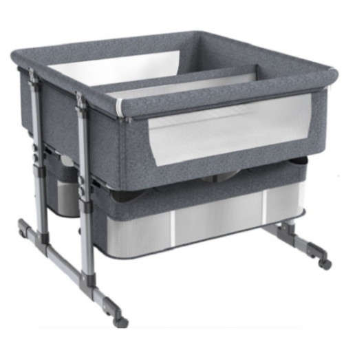 Twins Portable Bassinet Bed- Grey