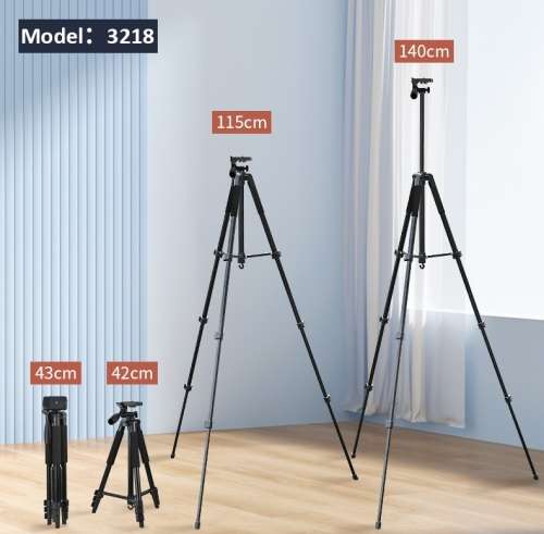 Lightweight Adjustable Tripod With Cell Phone Holder