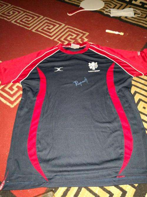 Czech Rugby player issue signed training shirt