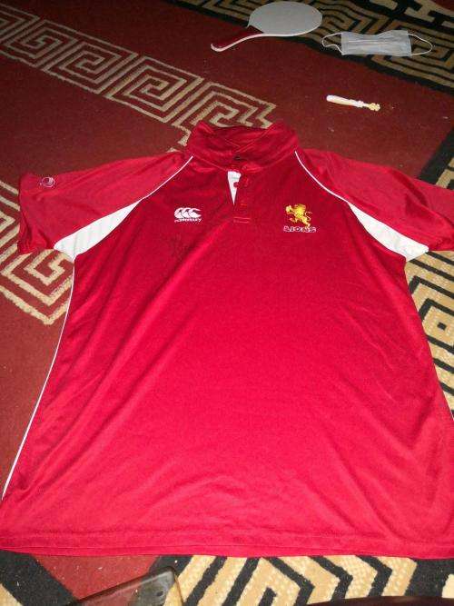lions rugby player issued signed golf shirt