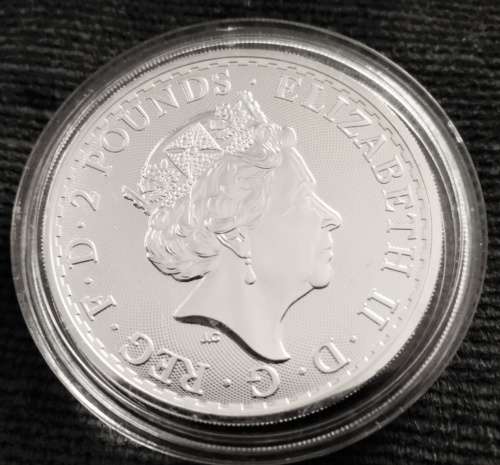 UK 2021 Britannia Silver 1oz bullion with capsule