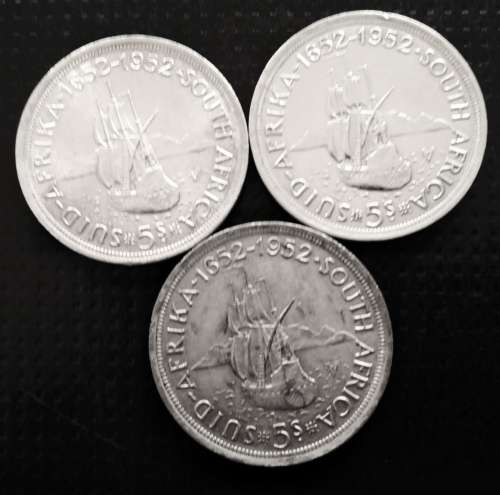 1952 Silver Five Shillings - bid per coin