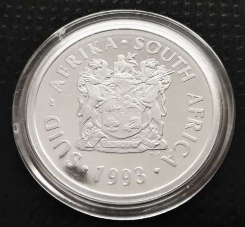 1993 Silver Peace/Vrede Proof R2 coin with capsule