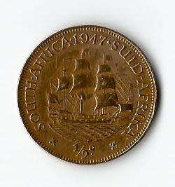 BARGAIN. South Africa Union 1947 set Pennies from A/UNC TO UNC