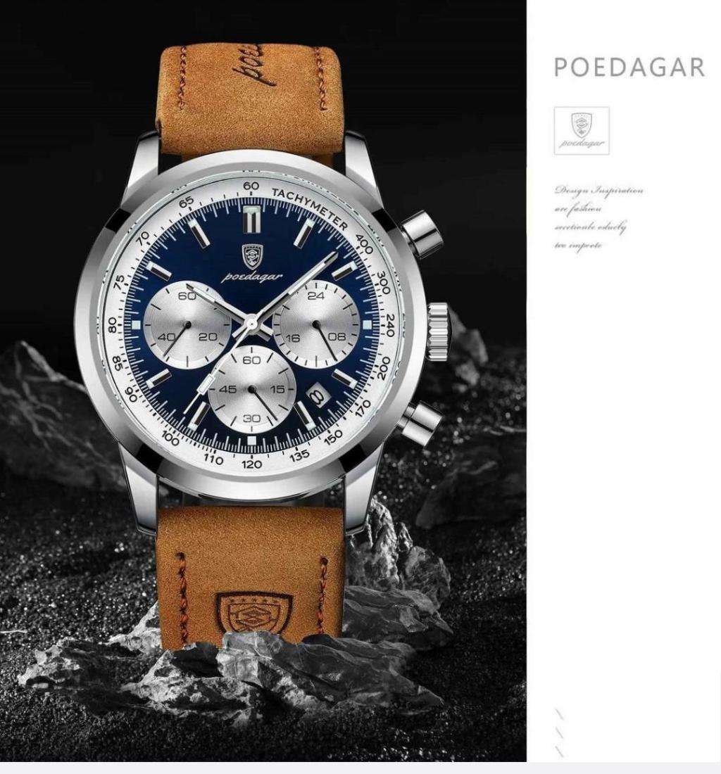 Poedagar - Men Luxury Leather German Quartz Watch *****MUST SEE*****R6000