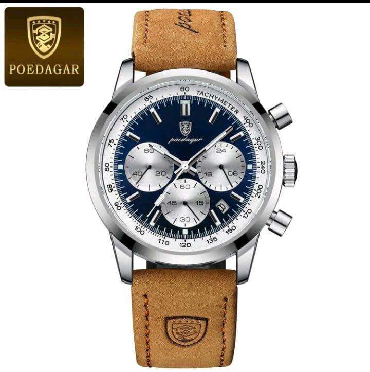 Poedagar - Men Luxury Leather German Quartz Watch *****MUST SEE*****R6000