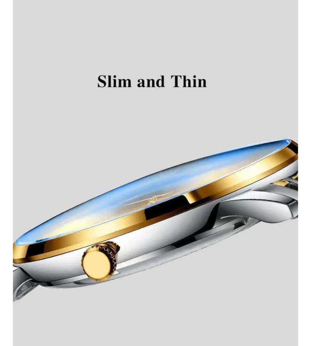 ***Must see ***Poedagar - Silver and Gold Stainless Steel Men`s Watch