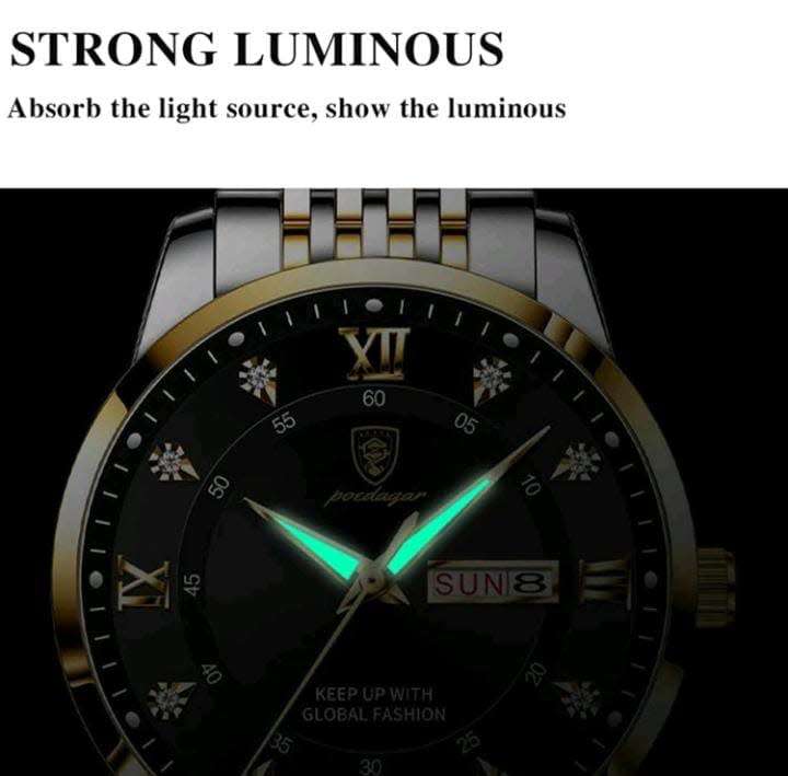 ***Must see ***Poedagar - Silver and Gold Stainless Steel Men`s Watch