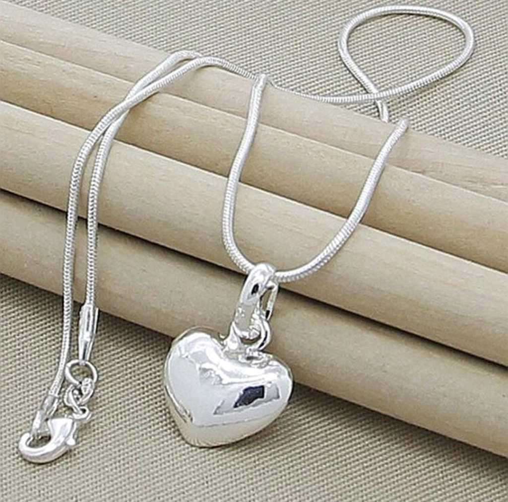925 silver necklace with heart