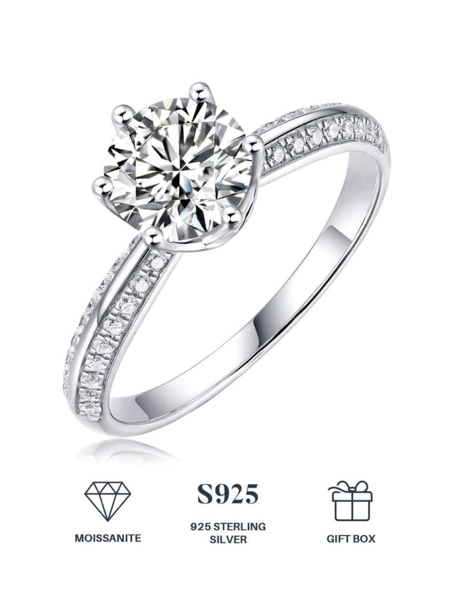 0.5CT CERTIFIED MOISANITE DIAMOND RING WITH CERTIFICATE