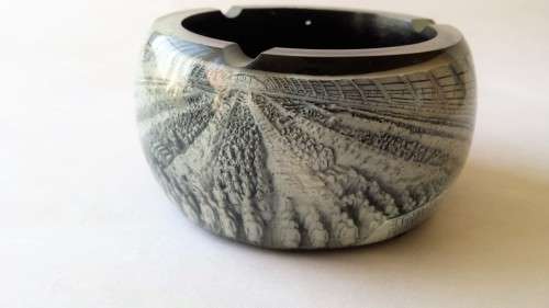 Glass Ashtray with Teracotta Army & Chinese Writings